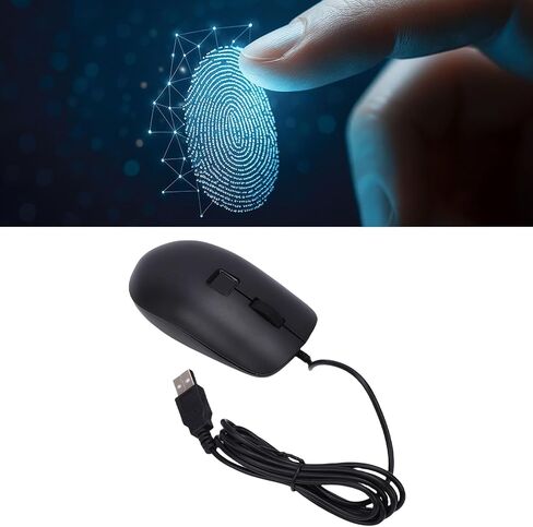 Wired USB Mouse with Fingerprint Reader, Biometric Security Wi ndows 11 10 Hello, 360 Fingerprint Recognition, Touch Speedy Matching for PC Laptop in Kuwait