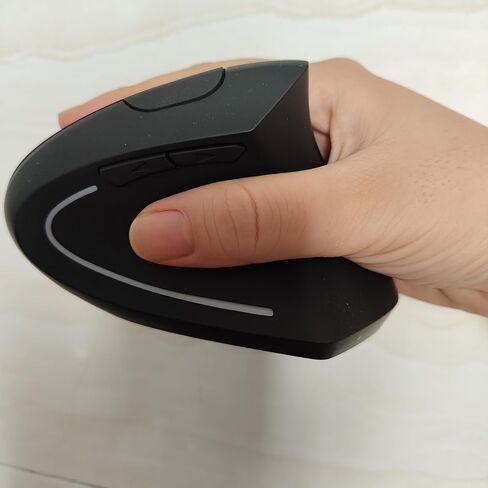 Ergonomic Rechargeable Mouse with Jiggler, Bluetooth+2.4G Wireless+Wired(3 in 1) Connection, Max 4800DPI, Rapid Fire Key, Carpal Tunnel Silent Mice with LED for Office, Gaming (Black) in Kuwait