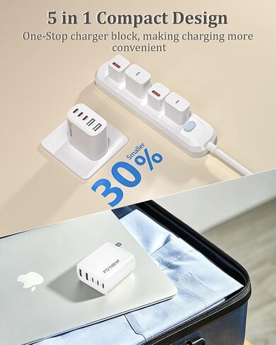 100W 5-Port USB C Charging Blocks for iPhone 17 Charger Fast Charging 2Pack in Kuwait