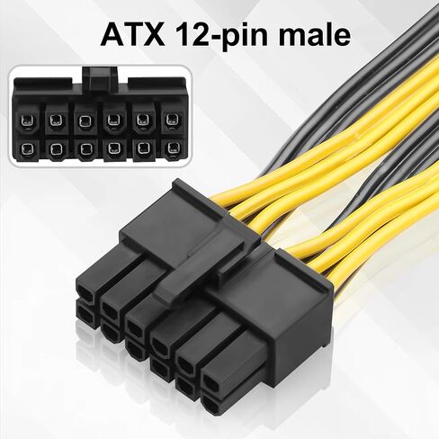 12PIN to PCIe 8Pin (6+2Pin) GPU Adapter Cable, 18AWG Modular PSU Cable Compatible with 12PIN Power Supplies, Dual 8Pin GPU Connector for RTX 30/40/50/RX 7900 Series (50cm/19.68in) in Kuwait