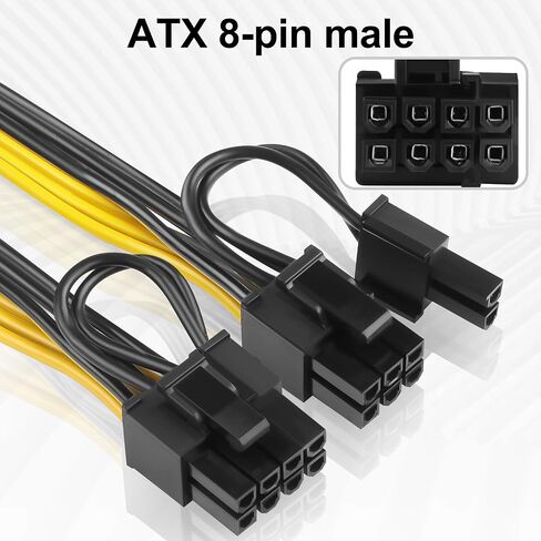 12PIN to PCIe 8Pin (6+2Pin) GPU Adapter Cable, 18AWG Modular PSU Cable Compatible with 12PIN Power Supplies, Dual 8Pin GPU Connector for RTX 30/40/50/RX 7900 Series (50cm/19.68in) in Kuwait