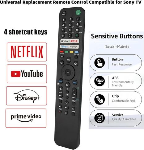 Replacement Remote Control for Sony Bravia Smart TV RMFTX520U KD43X85J KD50X80J KD50X85J KD55X85J KD65X85J KD75X80CJ KD75X80J KD75X81J KD75X85J KD85X91J XR-55A90J (No Voice Function) in Kuwait