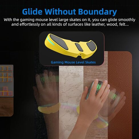 HornsX1 Right-Handed RGB Ergonomic Gliding Palm Rest for Mouse, Wrist Rest Pad, 3 RGB Lighting Modes, Reduce Wrist Pain, Anti-Fatigue, for Gaming/Office Work Casual Use - Yellow, 1 PCS in Kuwait