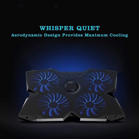 Laptop Cooler Cooling Pad Fan Notebook Adjustable Speed with 4 Fans for 14"-17" in Kuwait