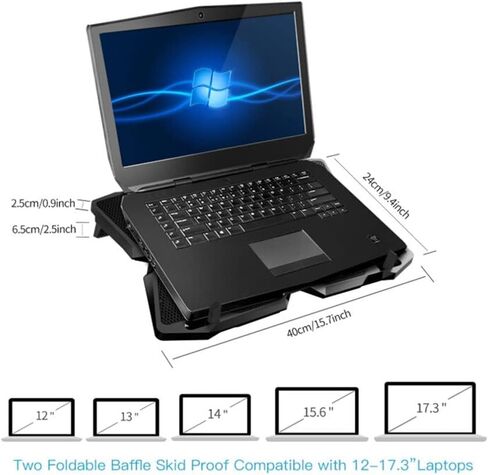 Laptop Cooler Cooling Pad Fan Notebook Adjustable Speed with 4 Fans for 14"-17" in Kuwait