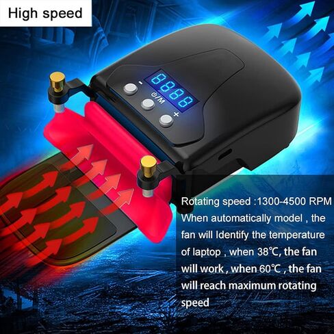 Laptop Cooling Vacuum Fan External Silent Ice Notebook Cooler Digital Display Adjustable Smart Model in Kuwait