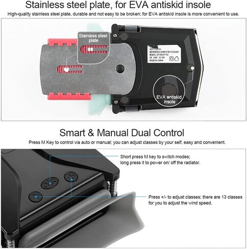 Computer Laptop Cooler Cooling Pad Fan Notebook Temperature Display Rapid Heatsink in Kuwait