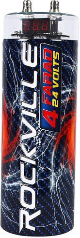Rockville RXC4D 4-Farad Car Audio Capacitor with Digital Voltage Display in Kuwait
