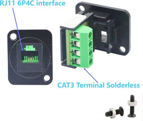 RJ11D-Type Keystone Telephone Jack Modular Panel Female Adapter in Kuwait
