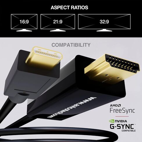 Avico USB C to HDMI 2.0 Adapter, 4K@60Hz, HDR, HDCP 2.2, 144Hz, Thunderbolt Compatible in Kuwait