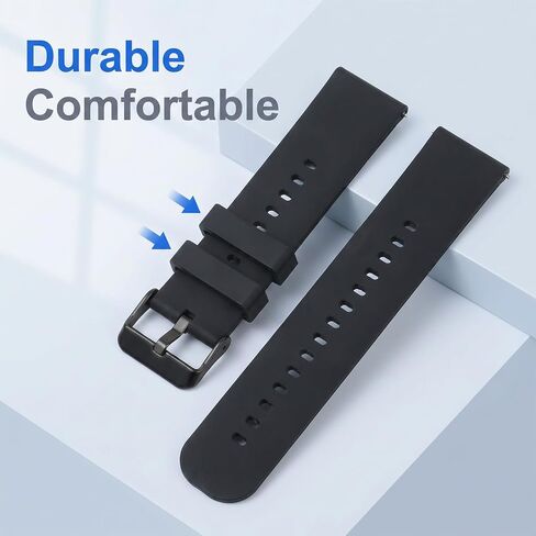 Andibro 18 Pcs Watch Band Loop, 16mm/ 18mm/ 20mm/ 22mm/ 24mm/ 26mm Silicone Watch Strap Holder Loops with 2 Spring Bar Tool Replacement Strap Keepers Fastener Rings for Smart Sport Watches in Kuwait