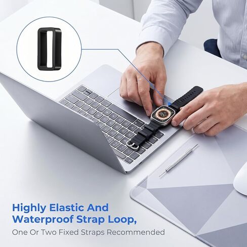 Andibro 18 Pcs Watch Band Loop, 16mm/ 18mm/ 20mm/ 22mm/ 24mm/ 26mm Silicone Watch Strap Holder Loops with 2 Spring Bar Tool Replacement Strap Keepers Fastener Rings for Smart Sport Watches in Kuwait