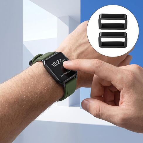 Andibro 18 Pcs Watch Band Loop, 16mm/ 18mm/ 20mm/ 22mm/ 24mm/ 26mm Silicone Watch Strap Holder Loops with 2 Spring Bar Tool Replacement Strap Keepers Fastener Rings for Smart Sport Watches in Kuwait