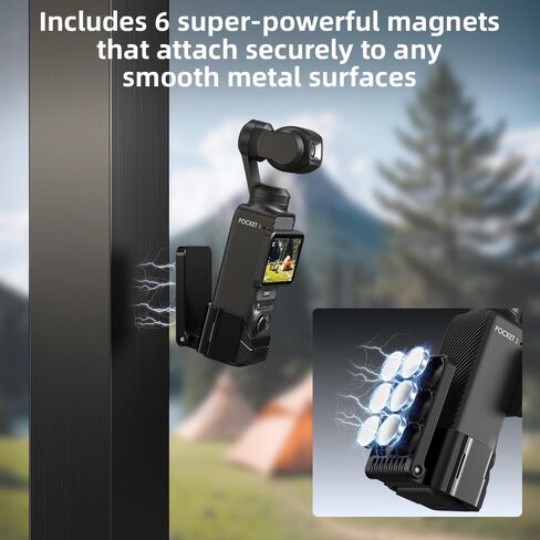 Magnetic Mount Stand Compatible with DJI Osmo Pocket 4/3, 180° Adjustable Plastic Desktop Support Base Bracket Stand Expansion Adapter, Pocket 4/3 Multi-Function Suction Expand Frame Accessories in Kuwait