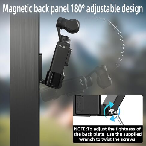 Magnetic Mount Stand Compatible with DJI Osmo Pocket 4/3, 180° Adjustable Plastic Desktop Support Base Bracket Stand Expansion Adapter, Pocket 4/3 Multi-Function Suction Expand Frame Accessories in Kuwait