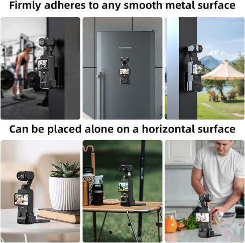 Magnetic Mount Stand Compatible with DJI Osmo Pocket 4/3, 180° Adjustable Plastic Desktop Support Base Bracket Stand Expansion Adapter, Pocket 4/3 Multi-Function Suction Expand Frame Accessories in Kuwait