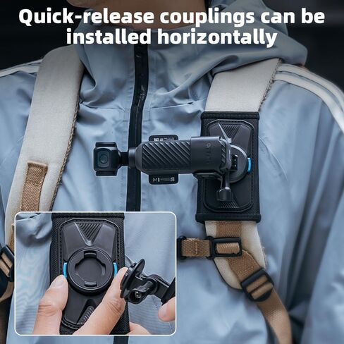 Magnetic Backpack Mount,Quick Release Shoulder Strap Compatible with DJI Pocket 4/3 and Other Action Cameras in Kuwait