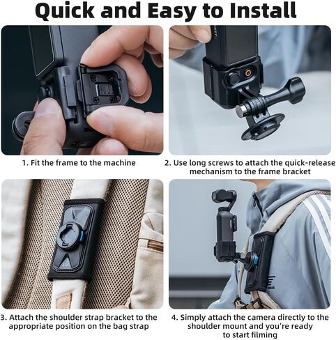 Magnetic Backpack Mount,Quick Release Shoulder Strap Compatible with DJI Pocket 4/3 and Other Action Cameras in Kuwait