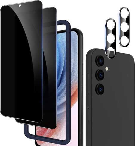 Samsung Galaxy A55/A35 5G Screen Protector, Privacy Film + Camera Lens Tempered Glass - 2 Pack, Bubble Free, Anti-Spy Protection in Kuwait