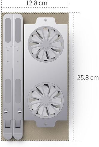 Generic Adjustable Laptop Cooling Pad with Quiet Turbine Suction Fan, Aluminum Alloy Cooling Stand with Internal and External Air Circulation for Gaming and Office Use in Kuwait