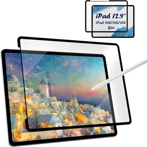 Paper Screen Protector Compatible with iPad Pro 12.9" Removable Draw and Write Like on Paper, Anti Glare Blue Light Filter, Sensitivity Film, Matte Shield Apple Pencil & Case Friendlly in Kuwait