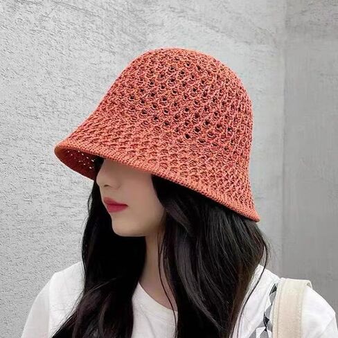 Summer Women Bucket Hat Hollow Out Thin Breathable Sun Hats Foldable Outdoor Japanese Lesure Fishierman Cap ﻿ in Kuwait