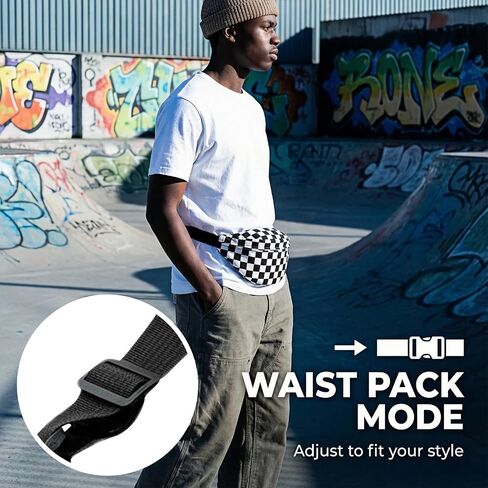 Crossbody Fanny Pack for Men Women, Fashion Waist Bag Pack With Adjustable Strap for Outdoors, Casual Belt Bag for Travel Walking Running in Kuwait