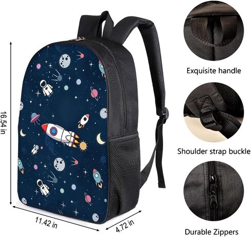 17'' Large-Capacity 3 in 1 Cartoon Astronaut Backpack Set With a Fashionable and Personalized Style is Exquisitely Designed and Widely Applicable, Making it an Ideal Choice(Gray) in Kuwait