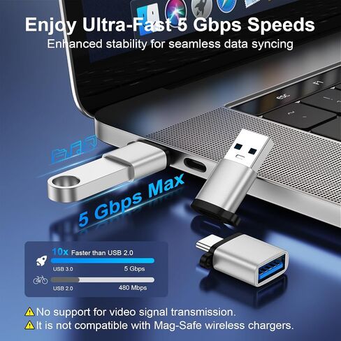 USB C to USB A Adapter, USB A to USB C Adapter for iPhone 17 Pro Max, 4Pack in Kuwait