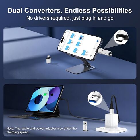 USB C to USB A Adapter, USB A to USB C Adapter for iPhone 17 Pro Max, 4Pack in Kuwait