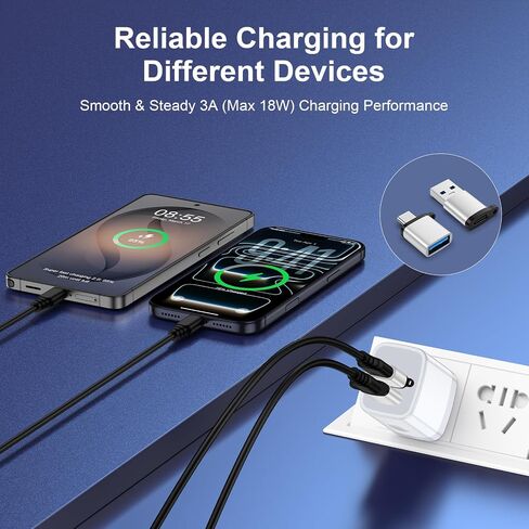 USB C to USB A Adapter, USB A to USB C Adapter for iPhone 17 Pro Max, 4Pack in Kuwait