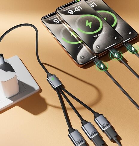 USB Splitter 1 in 3 Out, with USB C Adapter, USB 1 Male to 3 Female Cable in Kuwait