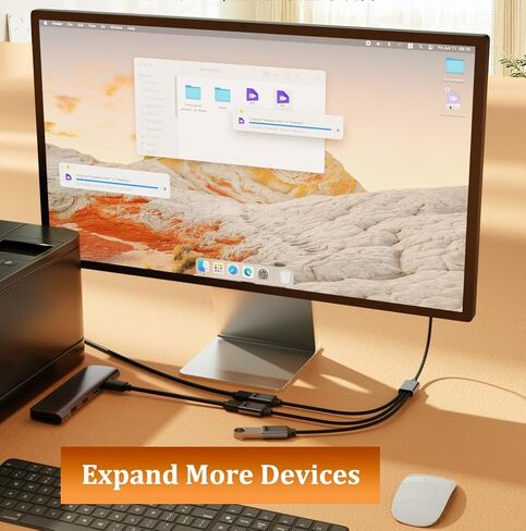 USB Splitter 1 in 3 Out, with USB C Adapter, USB 1 Male to 3 Female Cable in Kuwait