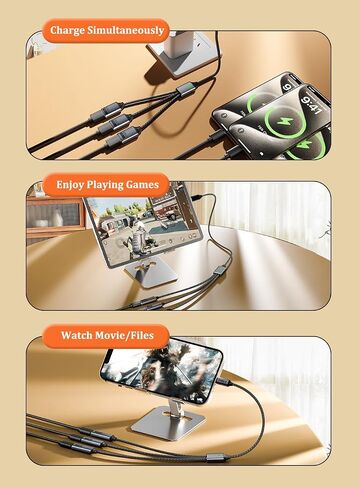 USB Splitter 1 in 3 Out, with USB C Adapter, USB 1 Male to 3 Female Cable in Kuwait