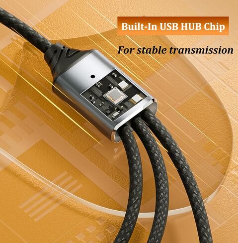 USB Splitter 1 in 3 Out, with USB C Adapter, USB 1 Male to 3 Female Cable in Kuwait