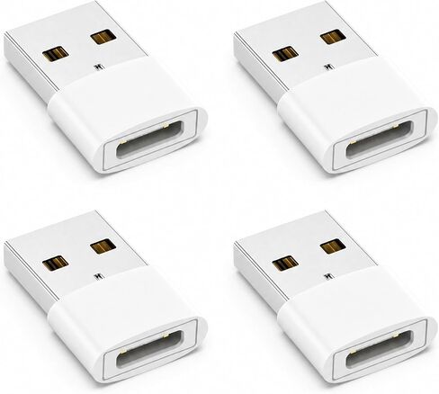 4PCS USB C Female to USB Male Adapter (4-Pack),Type C to USB A Charger Cable Adapter for iPhone 11 12 13 14 15 Pro Max,Samsung Galaxy S24 S23 S22 Ultra,Google Pixel 7 5 3,Apple iWatch Watch Series 7 8 in Kuwait