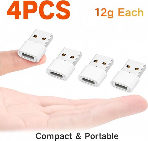 4PCS USB C Female to USB Male Adapter (4-Pack),Type C to USB A Charger Cable Adapter for iPhone 11 12 13 14 15 Pro Max,Samsung Galaxy S24 S23 S22 Ultra,Google Pixel 7 5 3,Apple iWatch Watch Series 7 8 in Kuwait