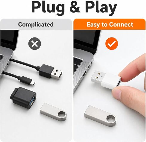 4PCS USB C Female to USB Male Adapter (4-Pack),Type C to USB A Charger Cable Adapter for iPhone 11 12 13 14 15 Pro Max,Samsung Galaxy S24 S23 S22 Ultra,Google Pixel 7 5 3,Apple iWatch Watch Series 7 8 in Kuwait