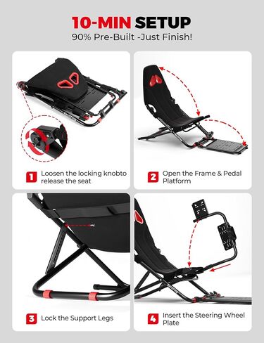 RACGTING Foldable Racing Simulator Cockpit for Logitech Thrustmaster MOZA in Kuwait
