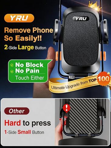 [Military-Grade Anti-Shake & 360° Rotatable Suction] 2026 Upgraded Car Phone Holder Mount【90+LBS Safest Strongest & Patent Cert】Dashboard Windshield Vent for iPhone 17 16 Pro Max Samsung, Jet Black in Kuwait