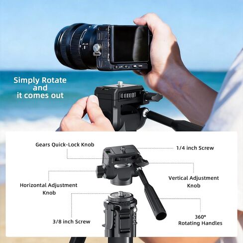72" Travel Aluminum Camera Tripod, Tripod Stand for Camera & Phone in Kuwait