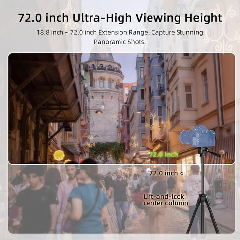 72" Travel Aluminum Camera Tripod, Tripod Stand for Camera & Phone in Kuwait