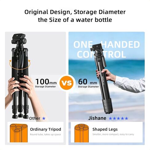 72" Travel Aluminum Camera Tripod, Tripod Stand for Camera & Phone in Kuwait