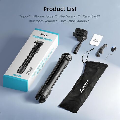 72" Travel Aluminum Camera Tripod, Tripod Stand for Camera & Phone in Kuwait
