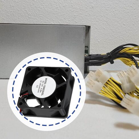 DC 12V 0.3A 2Pin Cooling Fan YD6025HSL 60×60×25mm Compatible with Bitmain APW3 APW7 APW17 APW12 in Kuwait