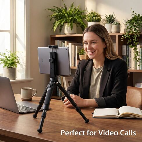 Zeadio Camera Tripod Kit, 3-Stage Height Adjustable Tripod with 360° Ball Head, Phone Holder & Action Camera Adapter, Ideal for Recording/YouTube/Filming/Vlogs etc in Kuwait