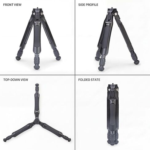 Zeadio Camera Tripod Kit, 3-Stage Height Adjustable Tripod with 360° Ball Head, Phone Holder & Action Camera Adapter, Ideal for Recording/YouTube/Filming/Vlogs etc in Kuwait