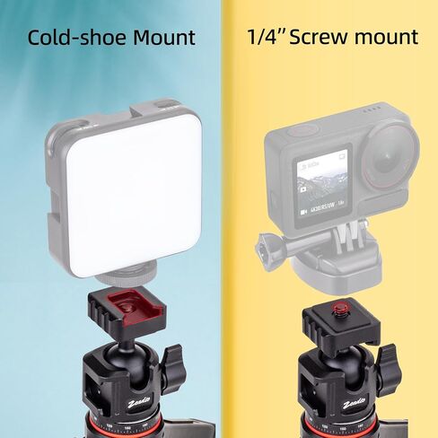 Zeadio Camera Tripod Kit, 3-Stage Height Adjustable Tripod with 360° Ball Head, Phone Holder & Action Camera Adapter, Ideal for Recording/YouTube/Filming/Vlogs etc in Kuwait