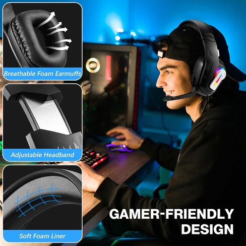 Gaming Headset with 40mm Drivers 3.5mm Wired PC Headphones Noise in Kuwait