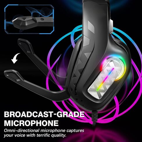 Gaming Headset with 40mm Drivers 3.5mm Wired PC Headphones Noise in Kuwait